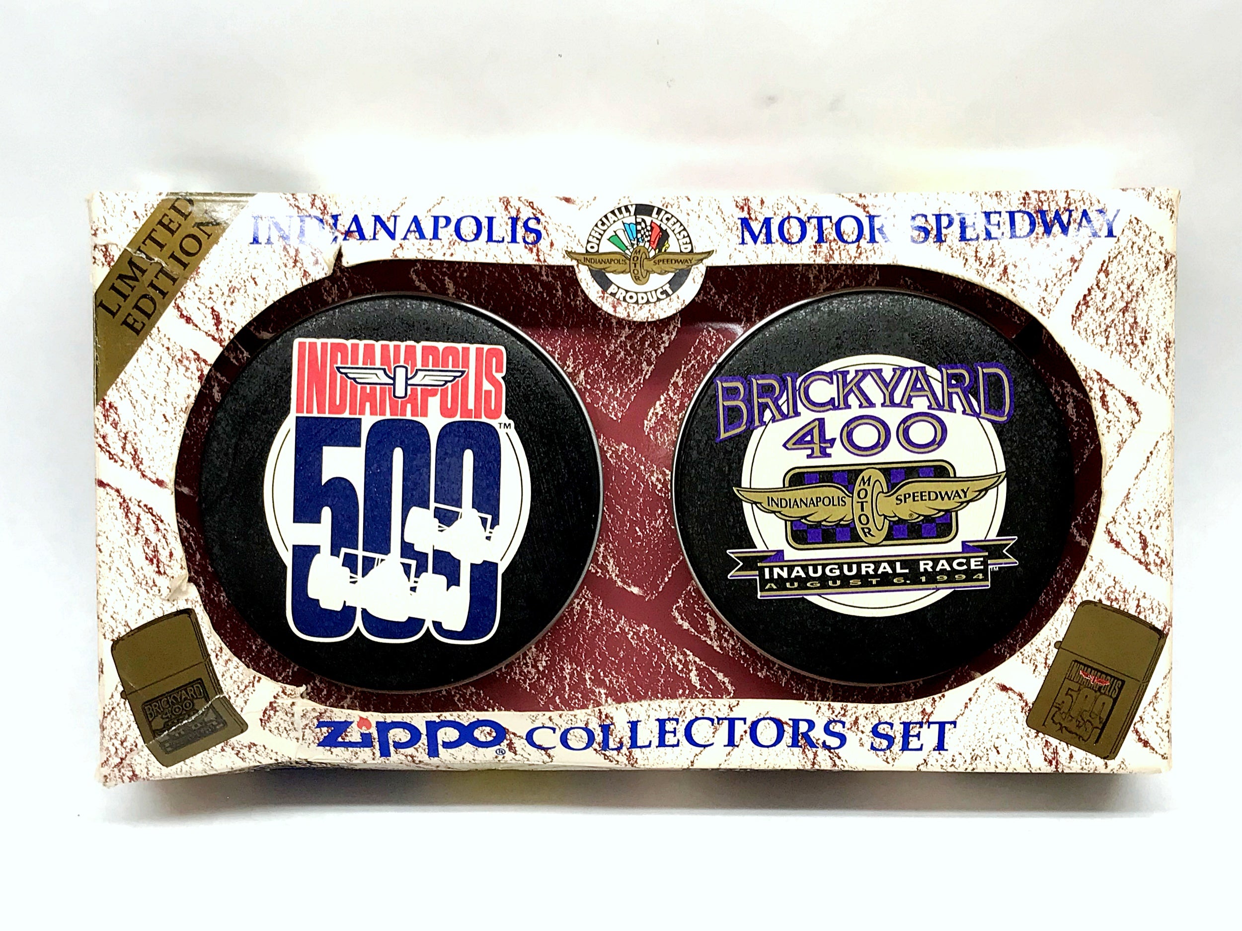 Zippo Lighter Collectors Set ~ 1994 Indianapolis 500 - Brickyard 400 Inaugural Lighters