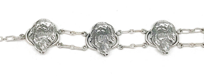 ANA Pekingese Dog Sterling Silver Necklace and Bracelet Set - Hers and His Treasures