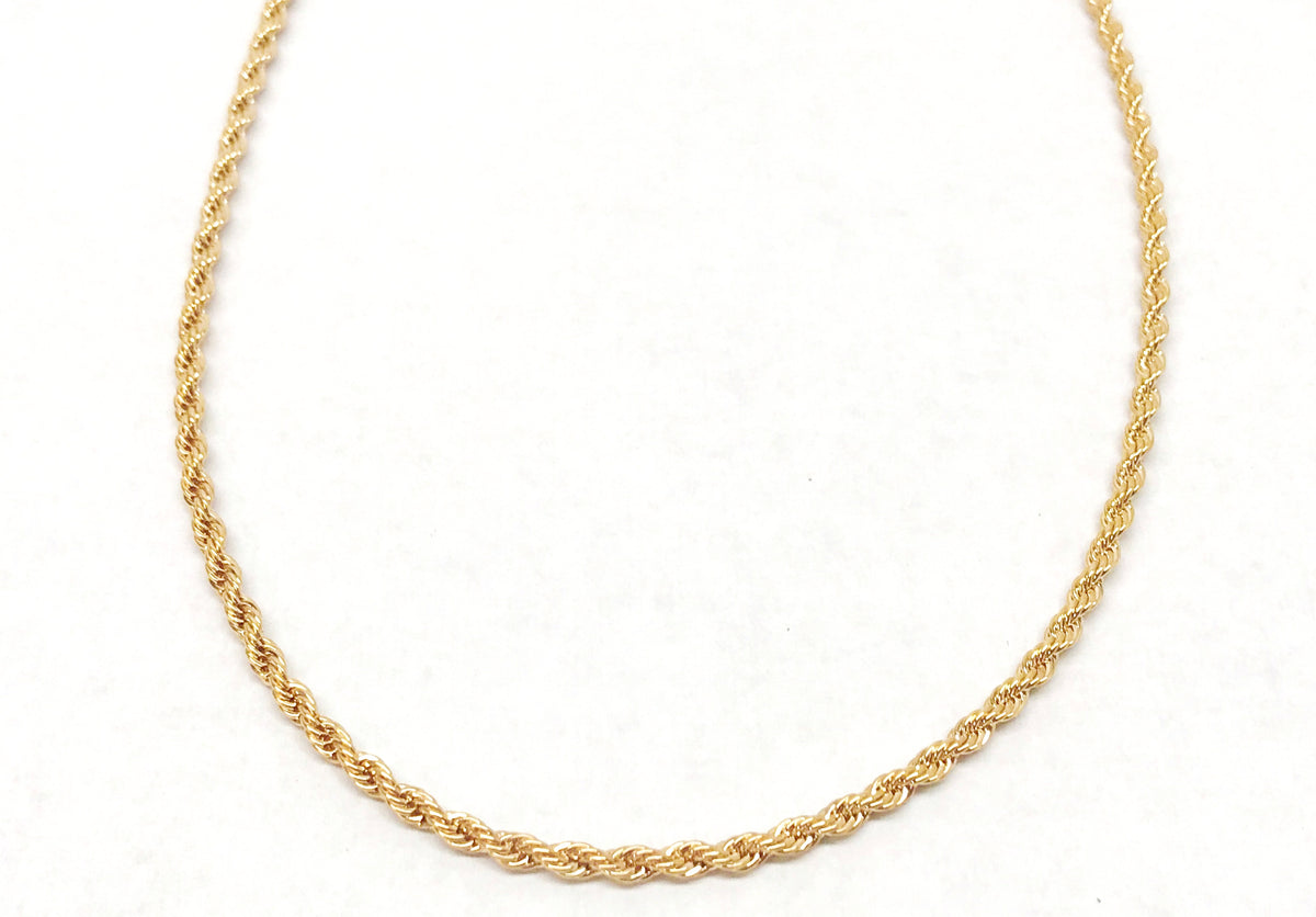 Vintage Gold Tone 14KGE S Lind 18" Rope Chain Necklace - Hers and His Treasures