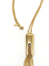 32" Monet Gold Tone Necklace With Tassel - Hers and His Treasures