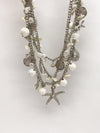 Vintage Seashell Starfish Silver Tone Nautical Necklace - Hers and His Treasures