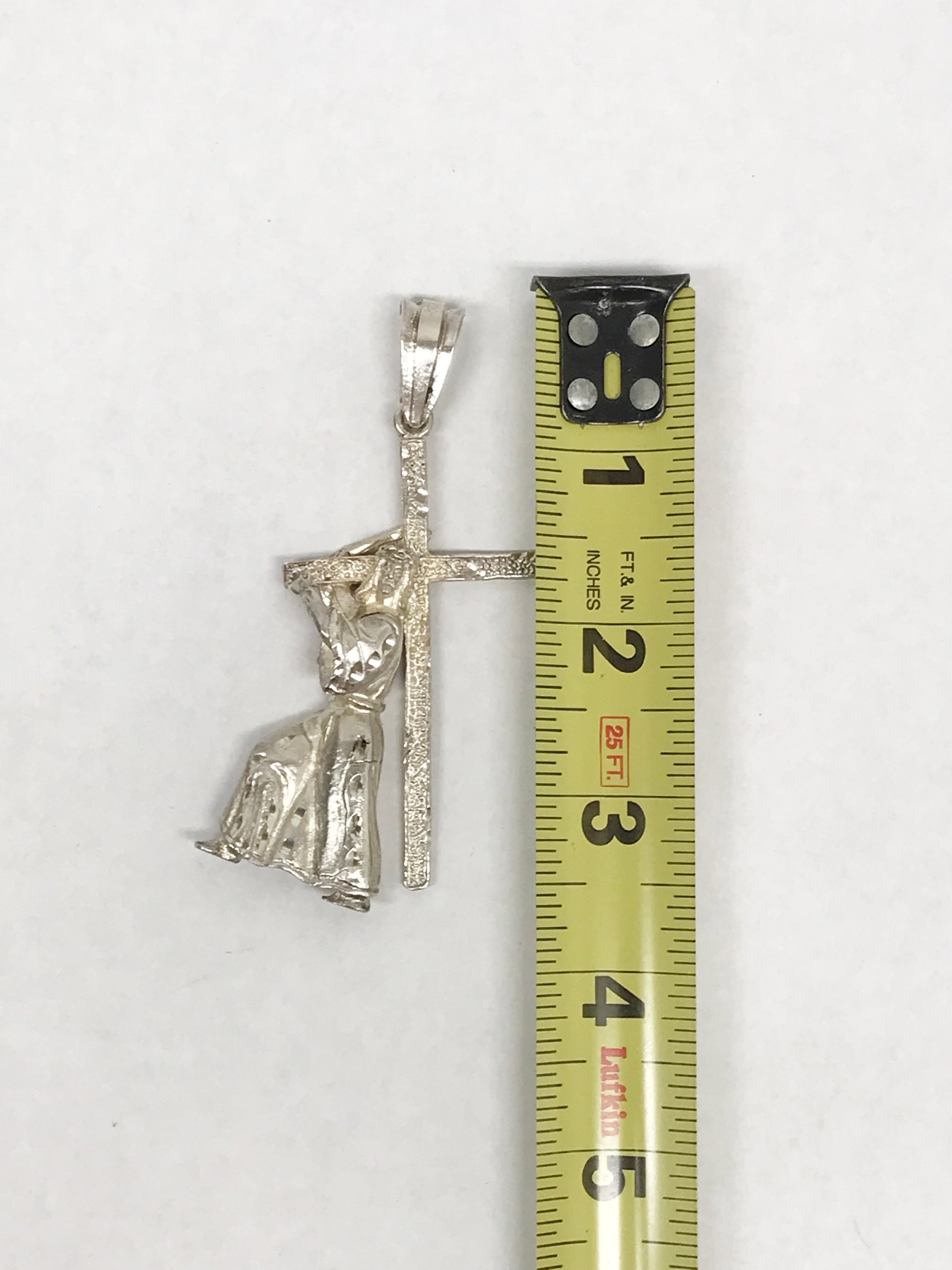 Large Jesus Carrying The Cross .925 Sterling Silver Pendant – Hers