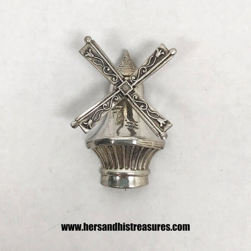 Vintage Sterling Silver Movable Windmill Brooch Pin By Lang - Hers and His Treasures