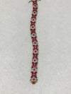 Pink Sapphire XO Gold Over Sterling Silver Bracelet - Hers and His Treasures
