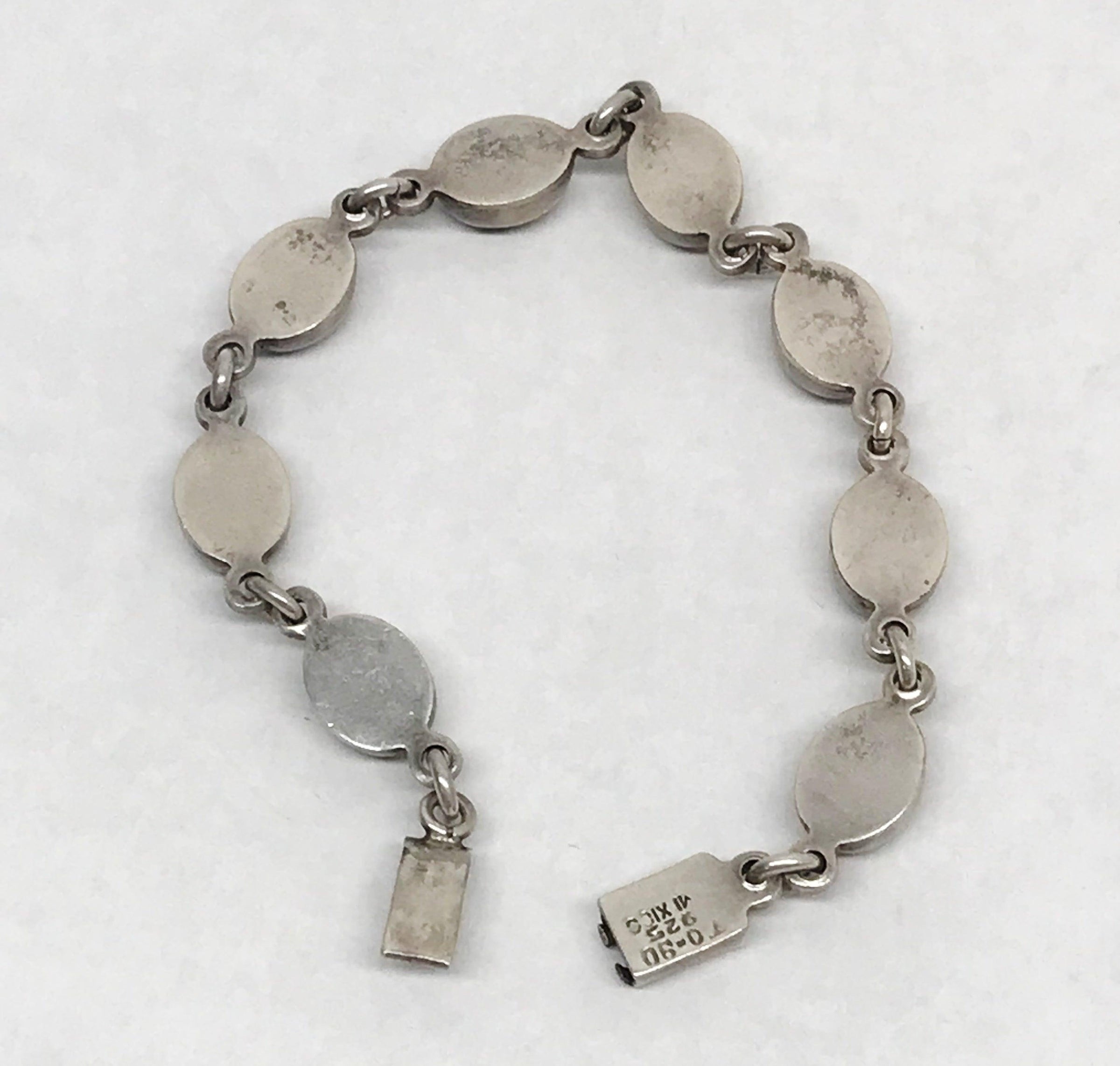 Antique Sterling Silver Charm Bracelet Stamped Every Link -  Norway