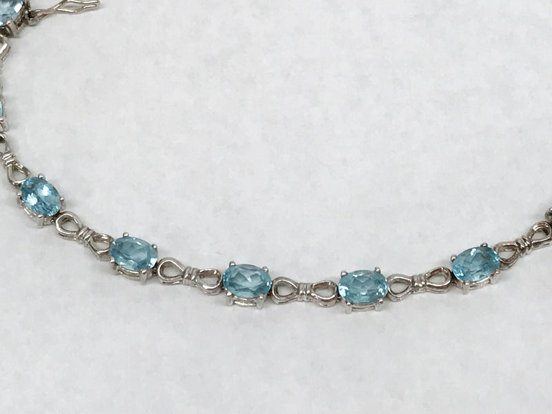 Blue Topaz Sterling Silver Infinity Bracelet