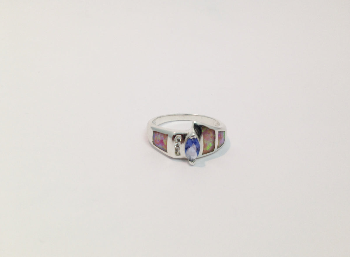 Lab Created Opal CZ Sterling Silver .925 Ring www.hersandhistreasures.com/collections/sterling-silver-jewelry