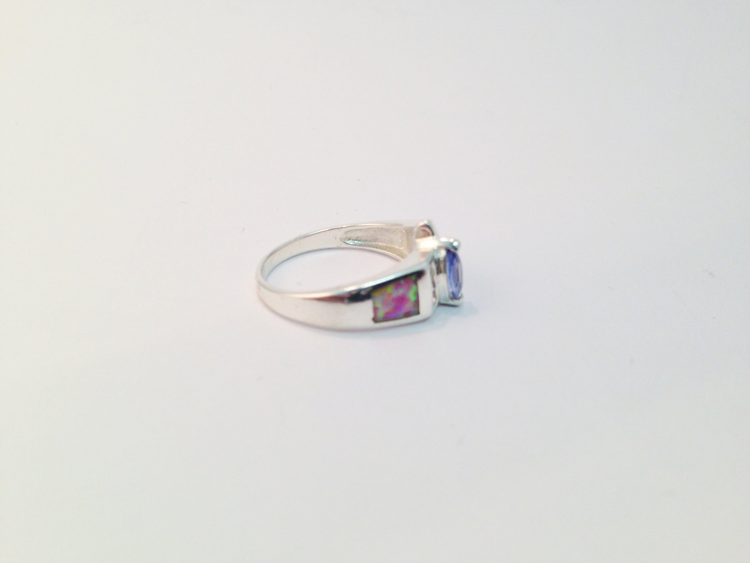 Lab Created Opal CZ Sterling Silver .925 Ring