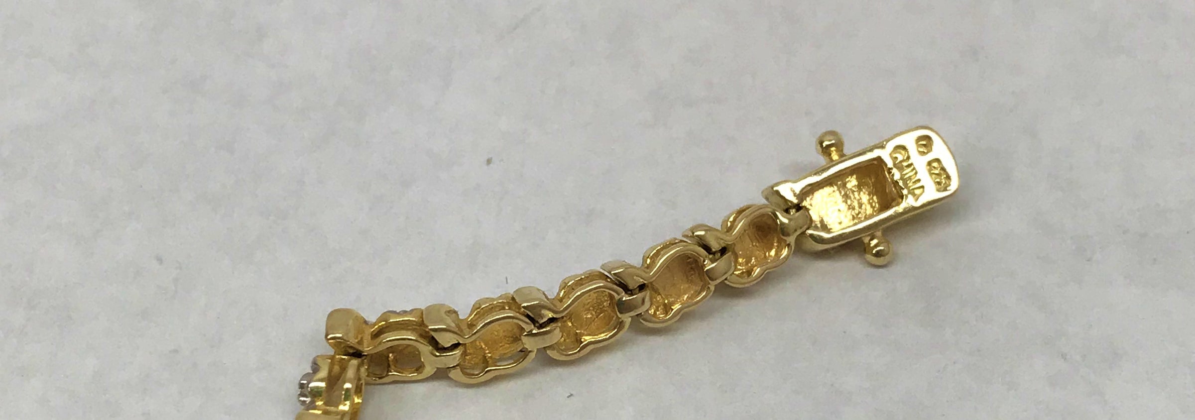 Gold Over Sterling Silver Simulated Diamond-Cut Tennis Bracelet