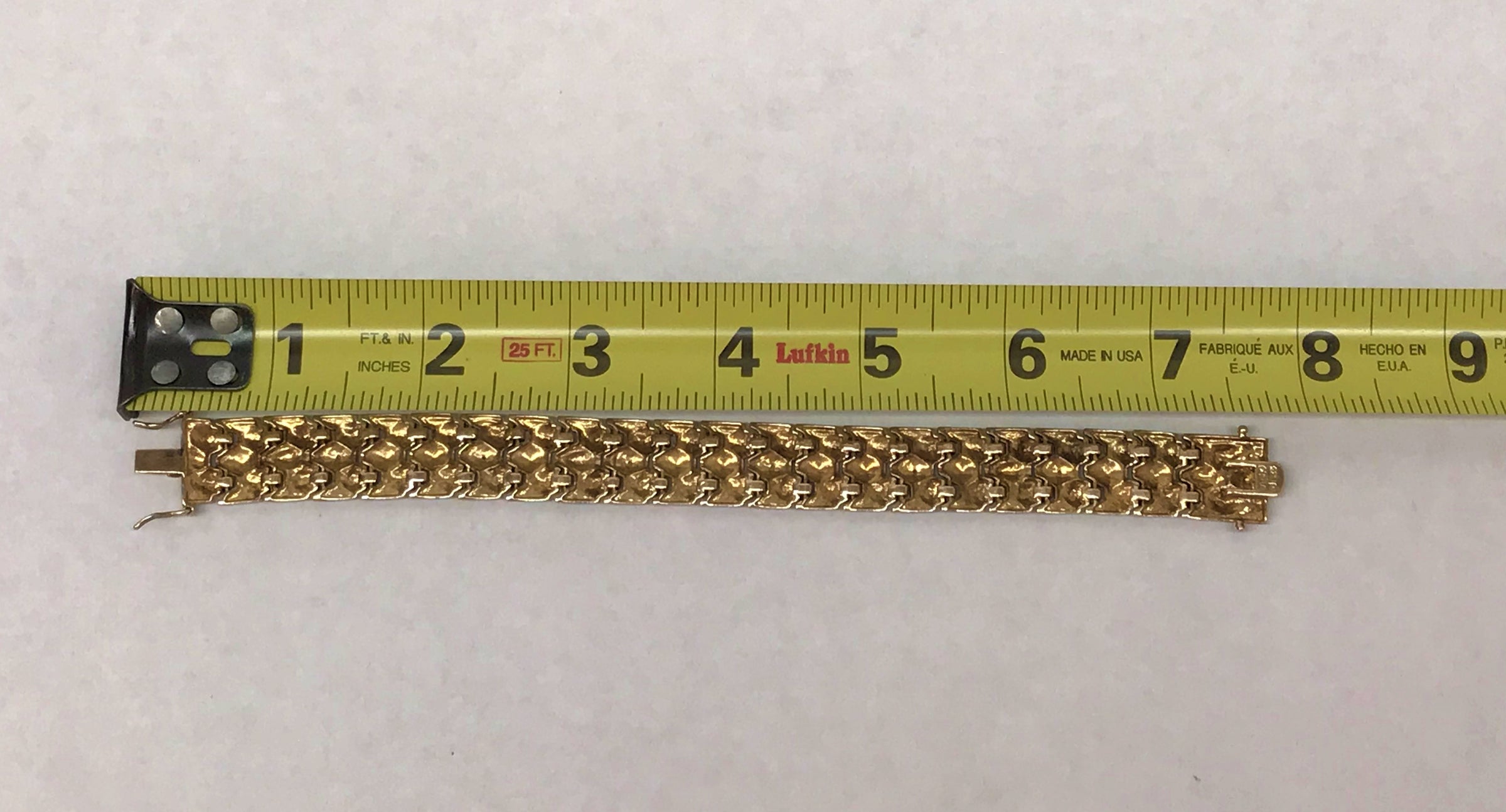 Gold Over Sterling Silver Diamond-Cut Wide Link Bracelet