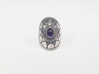 Vintage Curved Dome Shaped Amethyst Ring - Hers and His Treasures