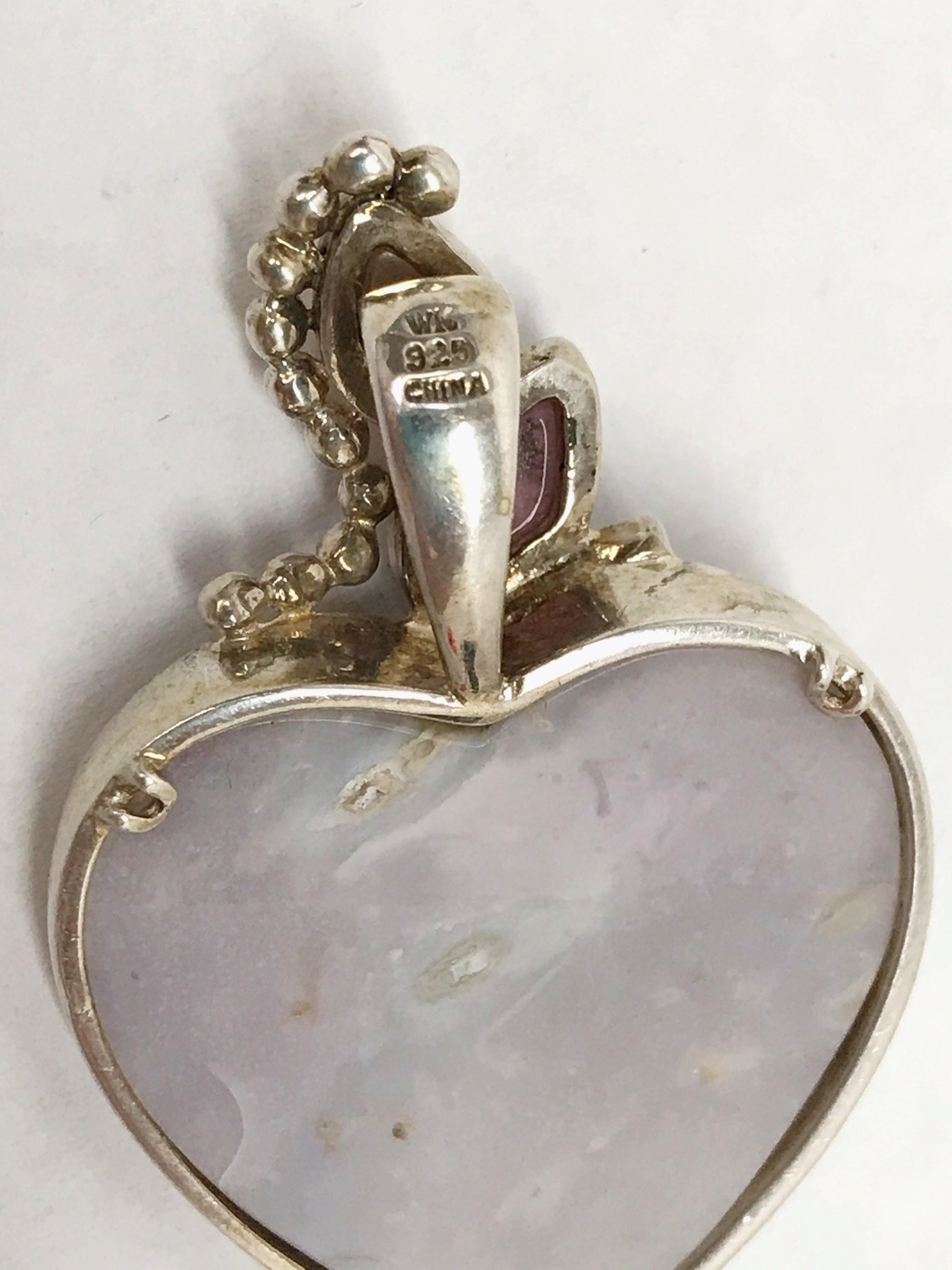 WK Whitney Kelly Multi-Stone Heart Sterling Silver Pendant - Hers and His Treasures