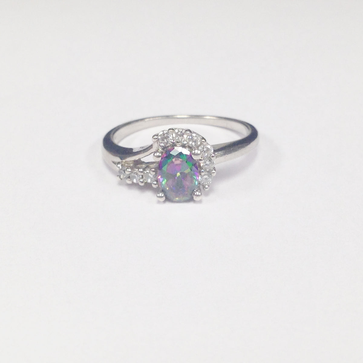 CZ Mystic Topaz .925 Sterling Silver Ring www.hersandhistreasures.com/collections/sterling-silver-jewelry