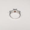 Sterling Silver .925 Ring With Orange And Clear Cubic Zirconia - Hers and His Treasures