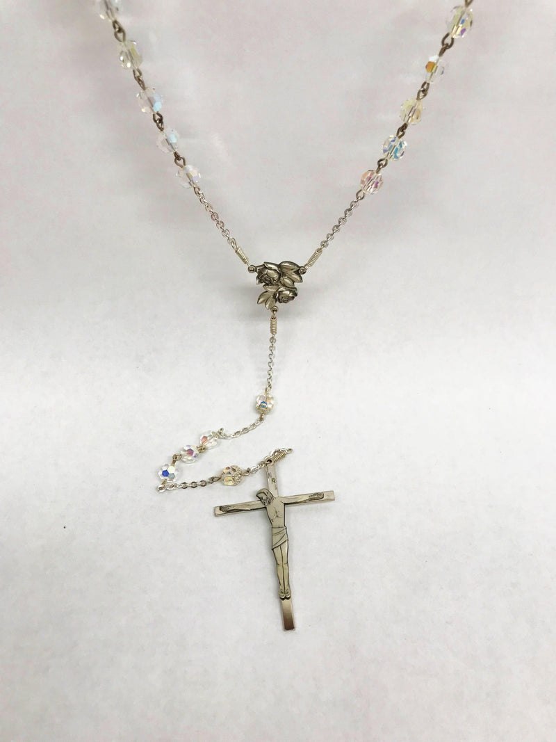 Vintage Antaya Sterling Silver Rosary And Crucifix - Hers and His Treasures